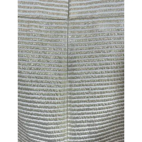 Shoshanna Dress Size 2 Ivory Gold Stripe Strapless Sheath Cocktail Party Pockets