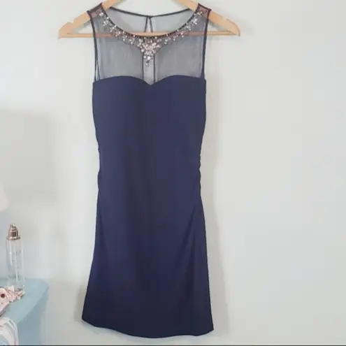 Hailey Logan blue jeweled neckline dress