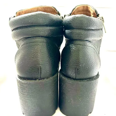 Outsider Open Road Moto Boots Size 6 Black with Side Zippers