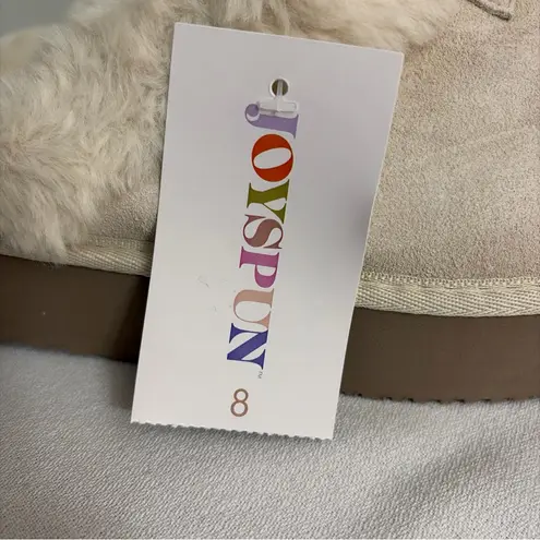 Joyspun Women’s New! Beige Suede Platform Clog Slippers Size 8 Brown