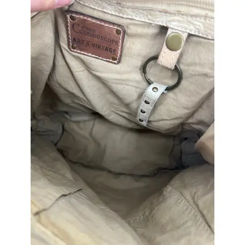 Studio Caleidoscope Gatti Leather Stud Embellished Backpack in Beige Brown