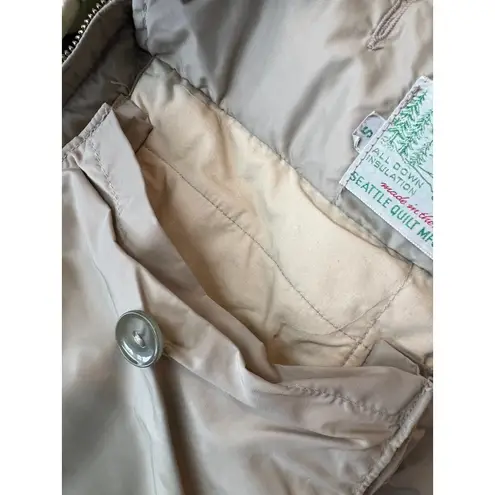 Comfy Down Seattle Quilt MFG Co Puffer Jacket Small Tan Coat 50s Quilted USA