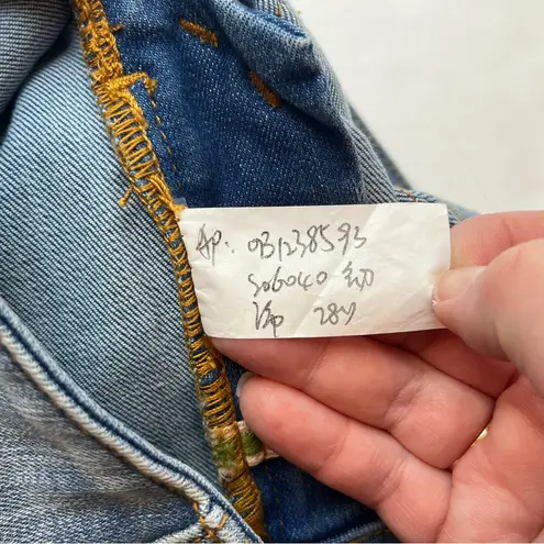 Anthropologie Pilcro Size 28 High Waisted Blue Denim Jean Snap Zip Closure