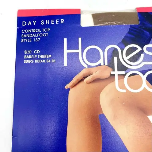 Hanes NEW Vintage  Too Day Sheers Barely There Control Top Pantyhose Size CD