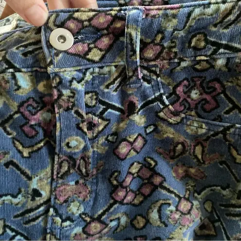 Pilcro and the Letterpress Anthropologie Pilcro Corduroy Abstract Print High-Rise Skinny Jeans size 28