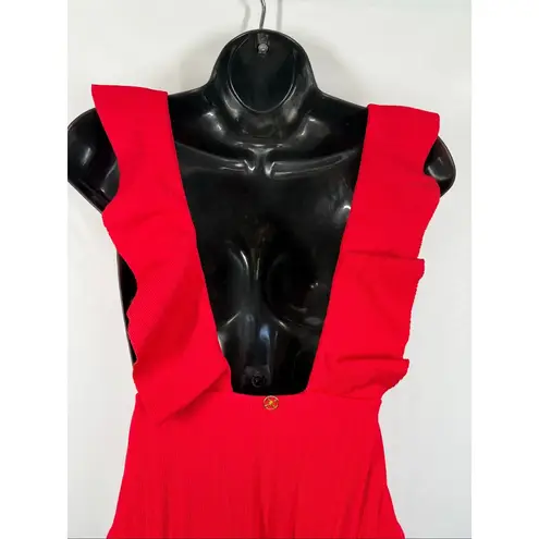 Vix Paula Hermanny milano liz ruffled ribbed swimsuit size small NWOT