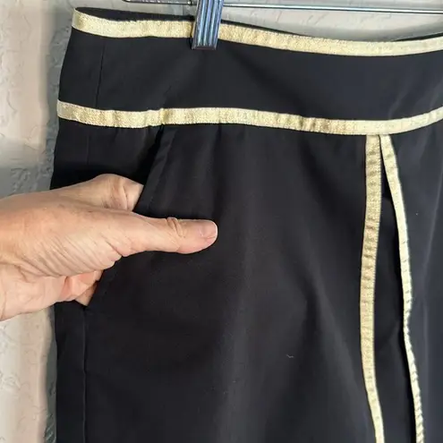 Lady Hagen Black Gold Skort Skirt Size 6 Glam Preppy Tennis Golf Vacation