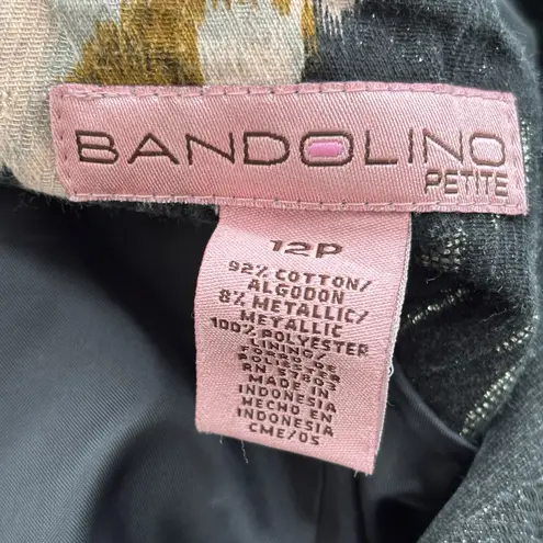 Bandolino Size 12 P Black Metallic Floral Denim Jacket Brocade