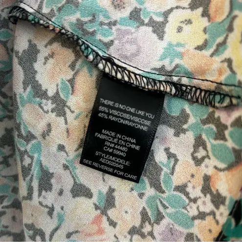 AFRM Pastel Colorful London Ditsy Floral Long Sleeve Mini Dress HEMMED Medium Green