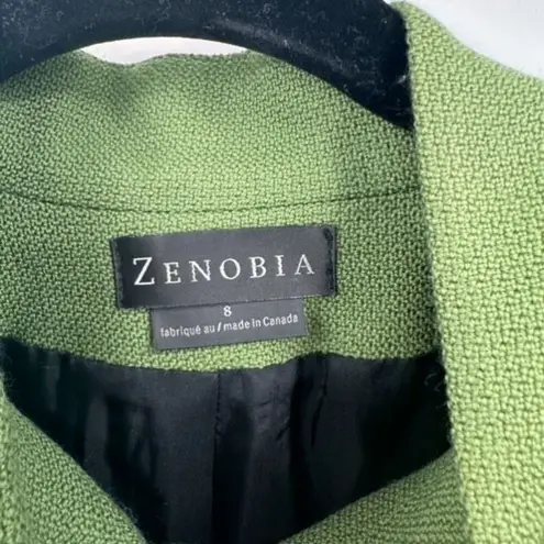 Zenobia 100% Virgin Wool Green Textured Pintuck Blazer Pear Green Size 8