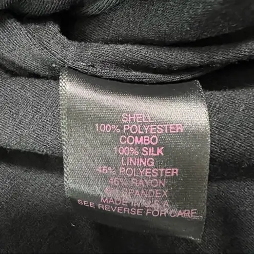 LARok Silver Black Ribbon Neckline Cocktail Dress Holiday Party Dress Metallic Size XS