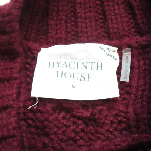 Tuckernuck NWT Hyacinth House Maddox in Maroon Cable Knit Midi Sweater Dress M
