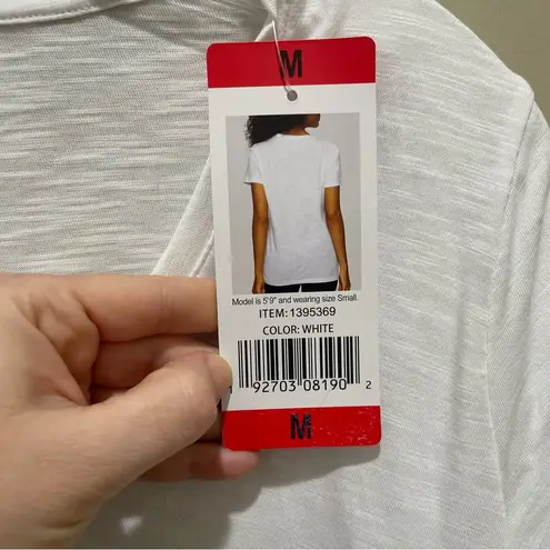 Felina Slub Jersey V Neck Tee Shirt White Womens Size Medium