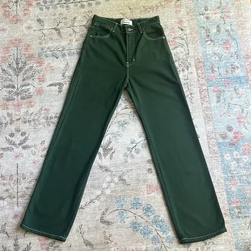 Reformation  Jeans Cowboy High Rise Straight Jean in
Emerald Green New Size 25