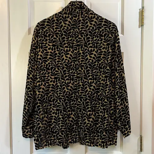 Sigrid Olsen NWOT Leaf Open Front Oversized Blazer Cardigan - Size Large