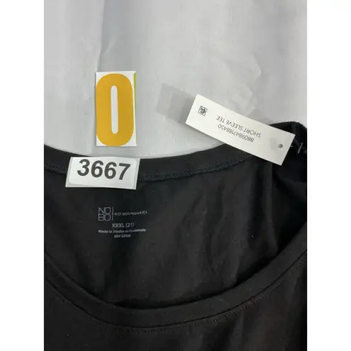 Womans NOBO XXXL 21 Black Scoop Neck Short Sleeve T Shirt NWT Size undefined