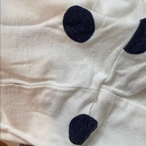 Soma Cool Nights Pajama Set Navy Tee & White Pants Navy Polka Dot Size Large