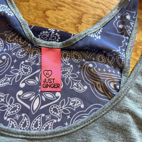 Just Ginger Women’s XL Genuine Country Love Gray Purple Paisley Racerback Tank