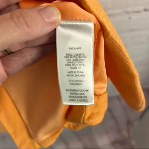 Ashley Parker x RTR stunning bold orange 2 button blazer linen blend Medium