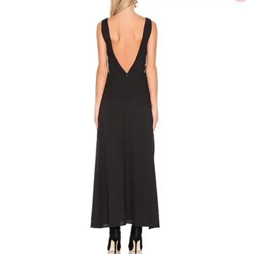 Finders Keepers  Black Amos Dress Size Slits Cut Outs‎ Lace Up Maxi Size Small