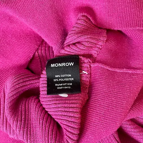 Monrow Ribbed Plunge Polo Sweater