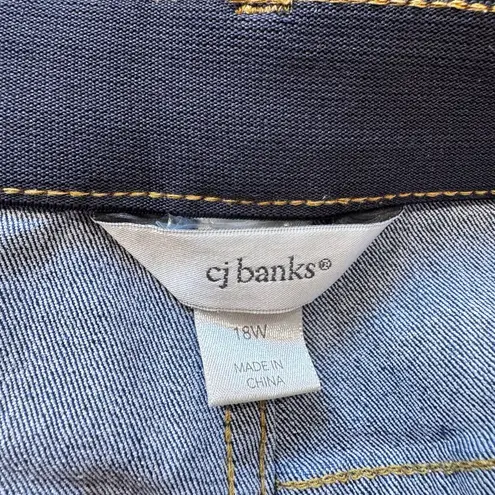 CJ Banks Blue Denim Jeans Slim Leg Comfort Waistband 18W Basic Comfy