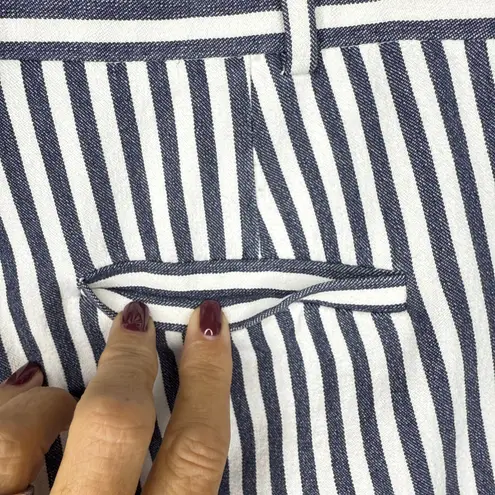 Derek Lam 10 Crosby Size 4 Striped Crop Flare Trousers Pant Work to Weekend Chic