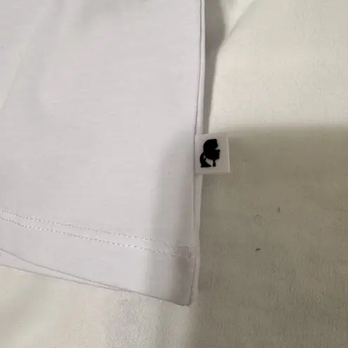 Karl Lagerfeld NWT Love From Paris Graphic T-Shirt Womens L White Pink Sequins