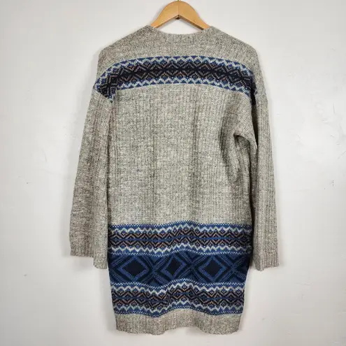 Hem & Thread Cardigan Sweater Women's M Knit Aztec Fair Isle Boho Cottagecore