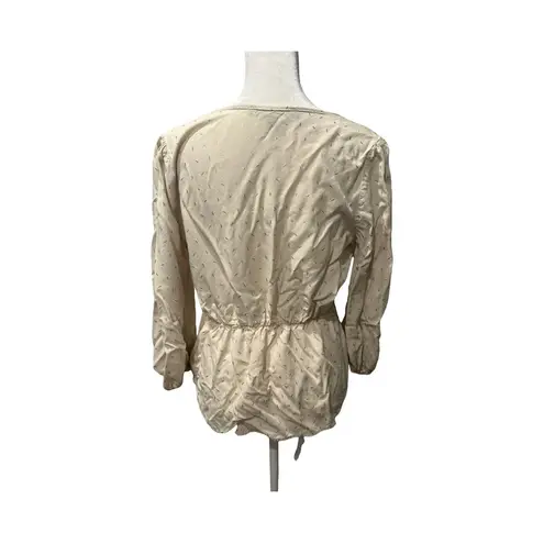 Harvé Benard Cream colored blouse with gold sprinkle accents