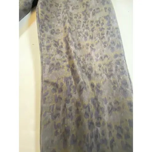 Soft Surroundings Metro Pants Purple Leopard Print Elastic Waist Pull On Large