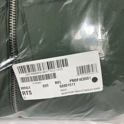 Avec Les Filles Reversible Thermal Hooded Puffer Jacket Paisley Olive XL NEW