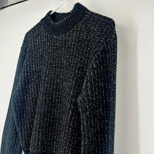 Unbranded VTG Black Speckled Colorful Metallic Sweater Grunge Goth Whimsical L Size L