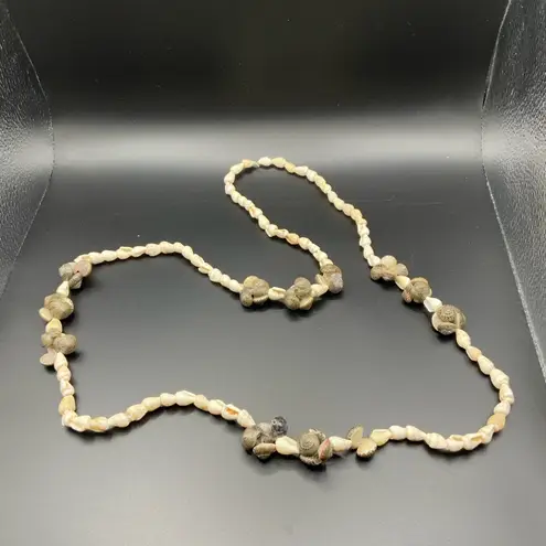 Natural shell necklace cowry shells and natural snail shells Gray