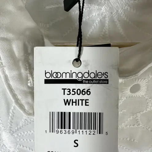 Gracia Bow Waist Long Sleeve Embroidered Full Button Top Size Small Minimalist