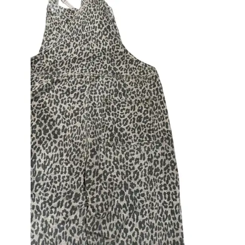 Wallflower Womens M Gray Black Animal Print Overalls Jumpsuit Casual Sleeveless Size M