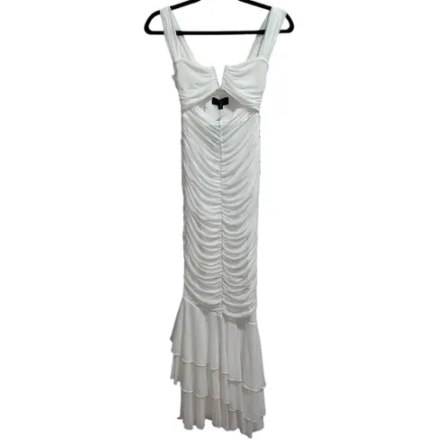 Michael Costello NEW NWT X Revolve Hilary Ruched Gown In Ivory - Image 3