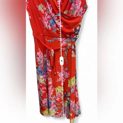 Julia Jordan faux wrap floral midi dress with belt size 8