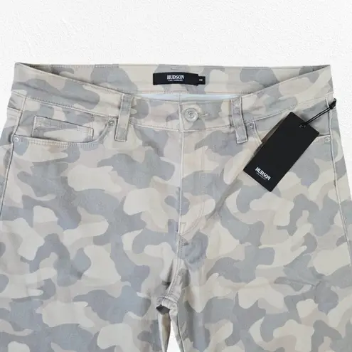 Hudson Camo Green Tan Nico Mid Rise Peyote Straight Leg Split Hem Jeans Size 33