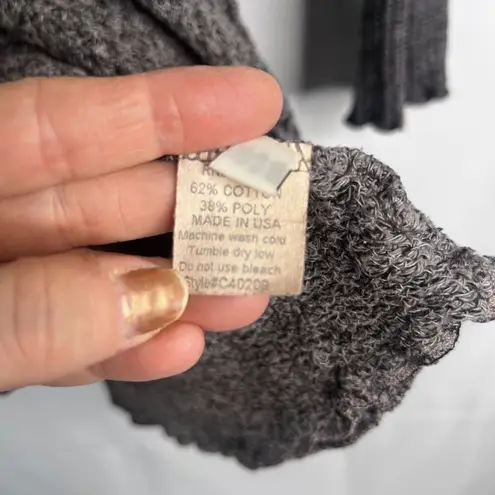 Fenini Gray Lagenlook Long Sleeve Vintage Two Tone Made in USA Top MD Size M