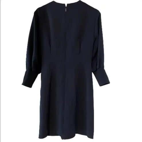 Tibi Lace Up Front Twill Dress Navy 6