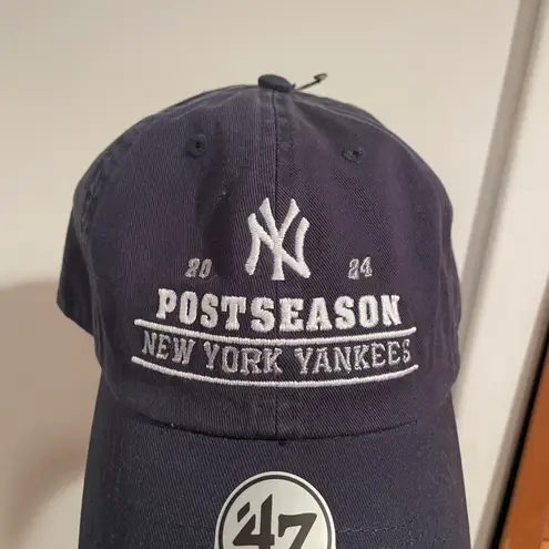 47 Brand ‘47 Adult 2024 MLB Postseason New York Yankees Navy Cleanup Baseball Hat NWT