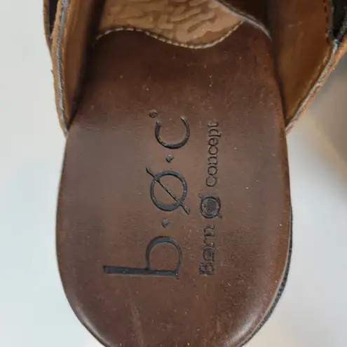 BOC Womens Shoes Size 8/39 Brown Leather Chunky Heels Slip