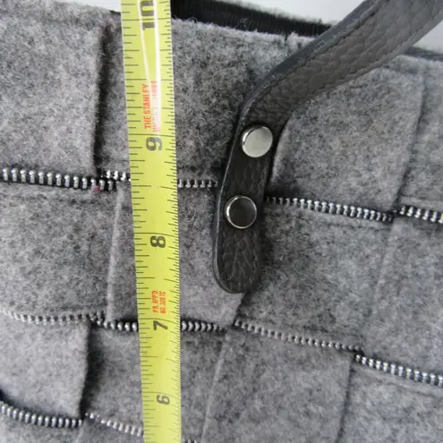 Alma Tonutti Grey Zipper Wool Woven Tote Handbag Made In Italy Satchel Gray