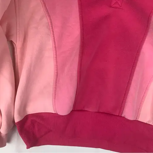 PaperMoon size small pink multi tone flawed Fuchsia Pullover 1/4 button