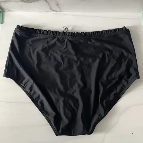 Unique Vintage Black High Waist Cape May Swim Bottom- Black- Size 3X- NWT