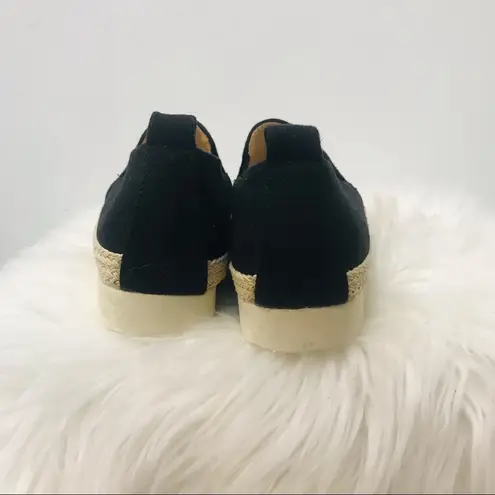 Journee Collection Leela Espadrille Slip On Sneaker Black Canvas Fabric 7