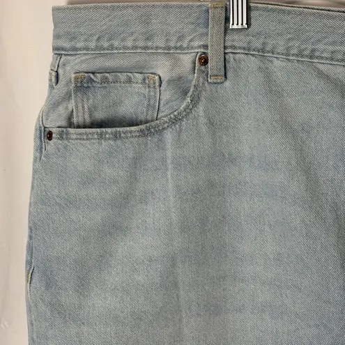 Old Navy  Womens Size 24 Denim High Rise Lightwash Midi Skirt Pockets Secret Slim