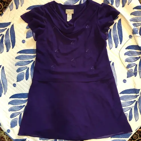 Karin Stevens Purple waterfall Neck Dress