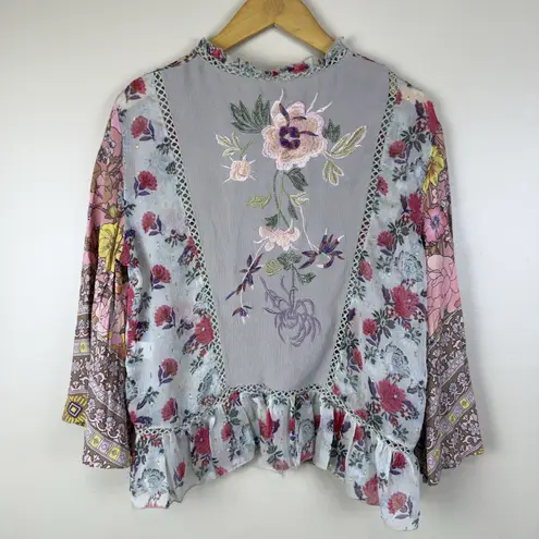 Aratta Silent Journey Blouse Boho Romantic Size S Approx Ruffle Flared Sleeves Pink